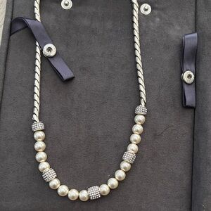 Brighton Silver and Pearl Beaded Necklace